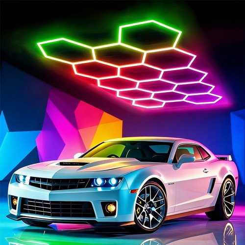 14x hexagon rgb led lampe - 14x,